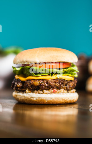 Close up cheeseburger Foto Stock