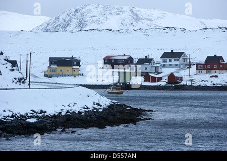 Appartamento gjenreisingshus case havoysund strandgata finnmark Norvegia europa Foto Stock