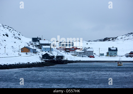 Appartamento gjenreisingshus case havoysund strandgata finnmark Norvegia europa Foto Stock