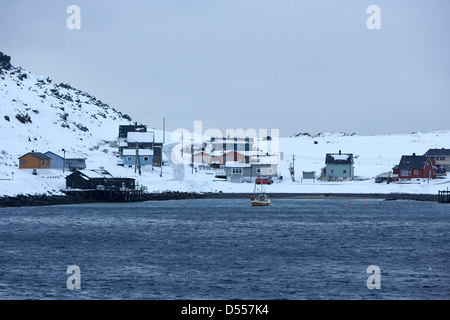 Appartamento gjenreisingshus case havoysund strandgata finnmark Norvegia europa Foto Stock