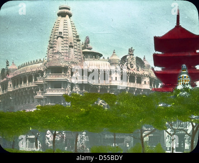 Esposizione di Parigi: Tour du Monde e Siamese Pavilion, Parigi, Francia, 1900 Foto Stock