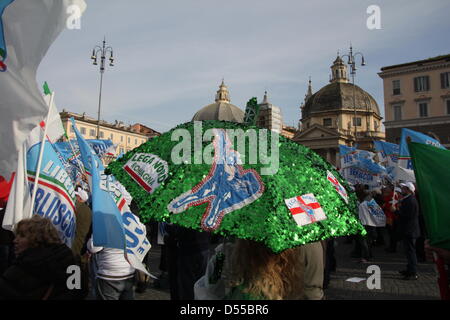 23 marzo 2013 pro silvio berlusconi rally di supporto in piazza del Popolo, Roma, Italia Foto Stock