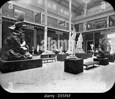 World's Columbian Exposition: Corte di statue, Chicago, Stati Uniti, 1893. Foto Stock