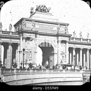 World's Columbian Exposition: grande arco del Peristilio, Chicago, Stati Uniti, 1893. Foto Stock