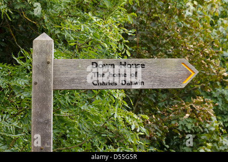 Downe House La casa di Charles Darwin segnaletica Foto Stock