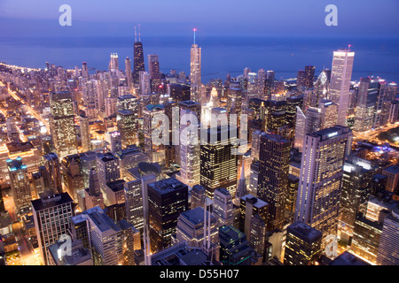 DOWNTOWN LOOP sullo skyline di Chicago in Illinois USA Foto Stock