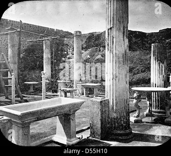 Pompei: corte interna o peristilio della casa, Pompei. Foto Stock