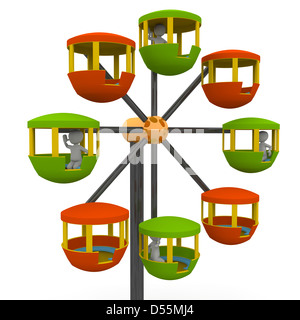 Ruota panoramica Ferris a County Fair è la più grande attrazione per i giovani e i meno giovani visitatori Foto Stock