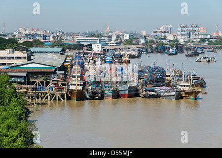 Pazundaung Creek, Yangon, Myanmar, Asia Foto Stock