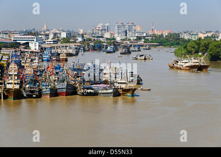 Pazundaung Creek, Yangon, Myanmar, Asia Foto Stock