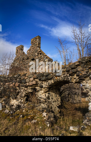 Rovine del diciottesimo secolo Bernera caserma, Glenelg, West Highlands, Scozia Foto Stock