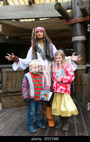 Il capitano Jack Sparrow di Pirati dei Caraibi, Disneyland Paris Foto Stock