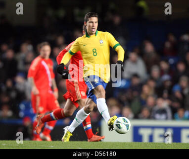 Londra, Regno Unito. Xxv Marzo 2013. Hernanes del Brasile durante l'amichevole internazionale tra il Brasile e la Russia da parte di Stamford Bridge. Credit: Azione Plus immagini di Sport / Alamy Live News Foto Stock