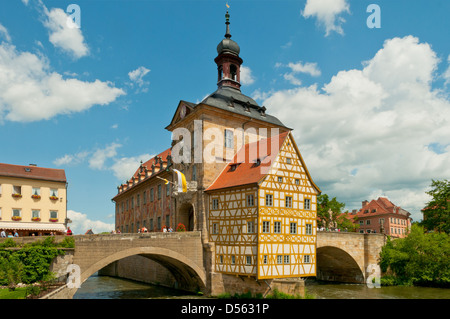 Il vecchio municipio, Alt Rathaus, Bamberg, Franconia, Germania Foto Stock