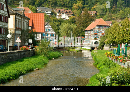 Schiltach, Foresta Nera, questo Land, Germania Foto Stock