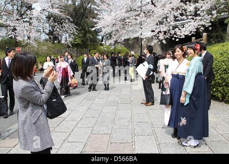 Tokyo, Giappone. Il 26 marzo 2013. Le persone godono dei ciliegi in fiore in su Marzo 26, 2013 a Tokyo, Giappone. Fiore di Ciliegio stagione in Giappone inizia generalmente verso la fine di marzo. (Immagine di credito: credito: Koichi Kamoshida Jana/press/ZUMAPRESS.com/Alamy Live News) Foto Stock