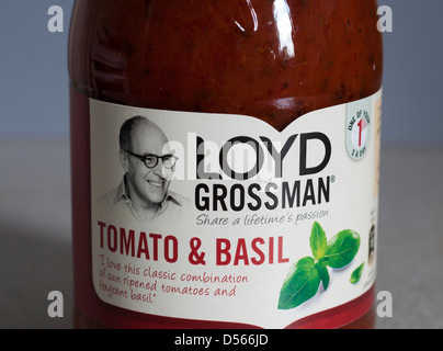 Loyd Grossman pomodoro e basilico sugo per la pasta Foto Stock