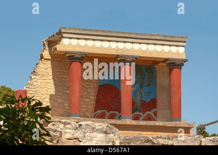 Ricostruito il Royal Palace, Cnosso, Creta, Grecia Foto Stock
