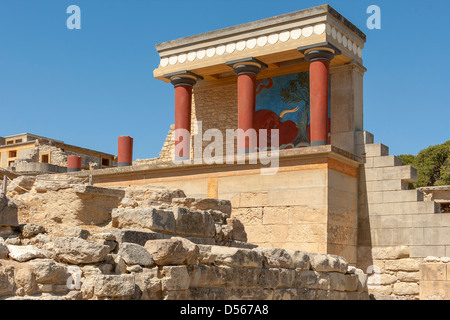 Ricostruito il Royal Palace, Cnosso, Creta, Grecia Foto Stock