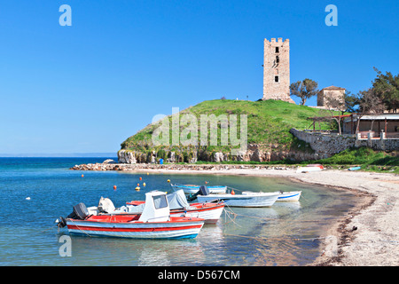 Nea Fokea summer resort a Kassandra di Halkidiki penisola in Grecia Foto Stock