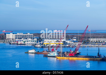 Il porto commerciale di Galveston in Texas, USA, America. Foto Stock