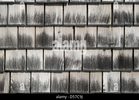 Piastrelle in legno pattern. Dettaglio di un vecchio muro di casa. Foto Stock