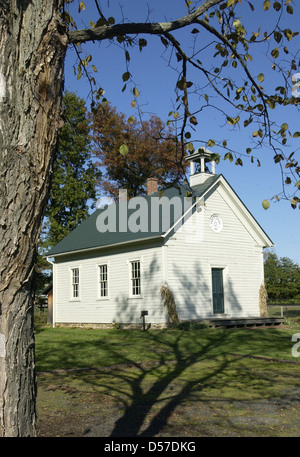 Vecchia scuola storica casa in Virginia, schoolhouse, una camera school house, paese rurale e piccola città scuole, Foto Stock