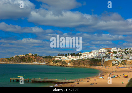 Albufeira Praia dos isole Pescadores, Algarve, Portogallo, Europa Foto Stock