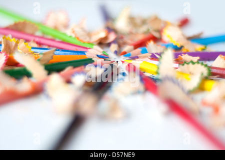 Matita colorata come rainbow in cerchio Foto Stock