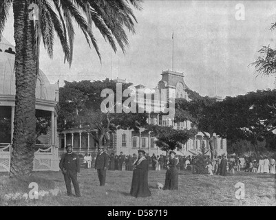 Royal Palace, Honululu, Isole Sandwich, circa 1890 Foto Stock