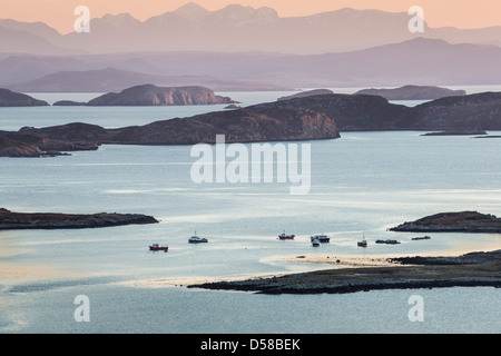 Vista sulle isole di estate a Althandhu,Achiltibuie,Scozia Scotland Foto Stock