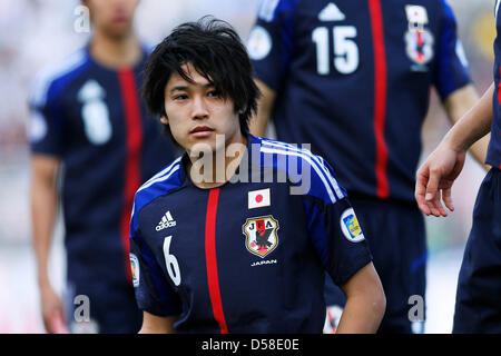 Amman, Giordania. Il 26 marzo 2013. Atsuto Uchida (JPN), 26 marzo 2013 - Calcio : Coppa del Mondo FIFA Brasile 2014 Qualificatore asiatici round finale, Gruppo B match tra la Giordania 2-1 Giappone presso il re Abdullah Bin-Al-Hussein allo stadio di Amman, Giordania. (Foto di D.Nakashima/AFLO/Alamy Live News) Foto Stock