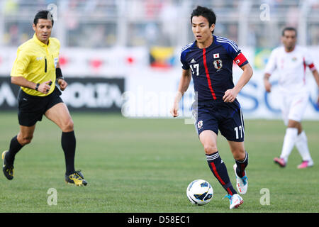 Amman, Giordania. Il 26 marzo 2013. Makoto Hasebe (JPN), 26 marzo 2013 - Calcio : Coppa del Mondo FIFA Brasile 2014 Qualificatore asiatici round finale, Gruppo B match tra la Giordania 2-1 Giappone presso il re Abdullah Bin-Al-Hussein allo stadio di Amman, Giordania. (Foto di D.Nakashima/AFLO/Alamy Live News) Foto Stock