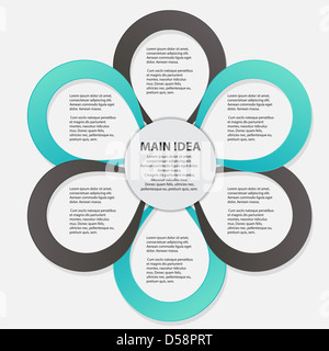 Concetto di coloratissimi banner circolare in forma di fiori per diversi business design. Illustrazione Vettoriale Foto Stock