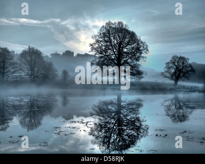 Misty Sunrise Foto Stock