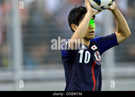 Amman, Giordania. Il 26 marzo 2013. Shinji Kagawa (JPN), 26 marzo 2013 - Calcio : 2014 FIFA World Cup qualificazioni asiatiche Final Round Group B match tra la Giordania 2-1 Giappone presso il re Abdullah International Stadium di Amman, Giordania. (Foto di Jinten Sawada/AFLO/Alamy Live News) Foto Stock