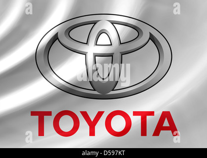 RUSSIA, MOSCA, MARZO 2020: Bandiera Con Il Logo Di Toyota Motor, Primo