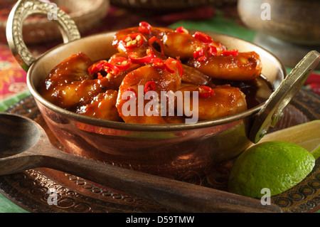 Gamberi Sambal sambal udang Malaysian piatto di frutti di mare Foto Stock