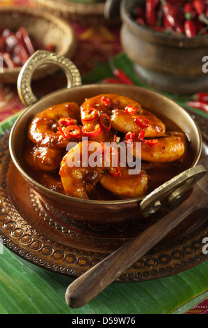 Gamberi Sambal sambal udang Malaysian piatto di frutti di mare Foto Stock