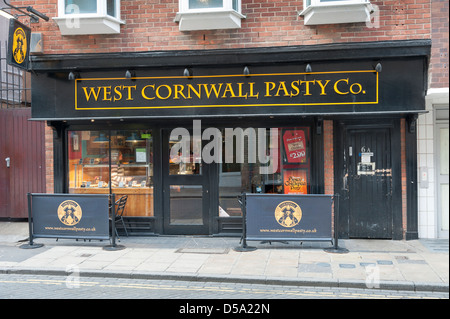 Il West Cornwall Pasty Shop in Colchester Regno Unito Foto Stock