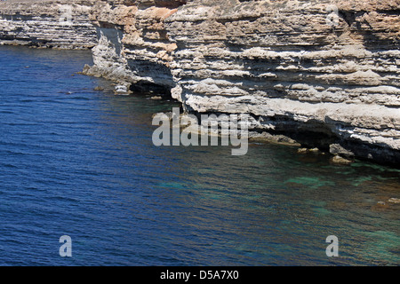 Costa rocciosa del Mar Nero in Crimea Foto Stock