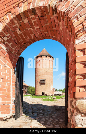 Frammento del medievale Castello Turaida resti in Lettonia Foto Stock