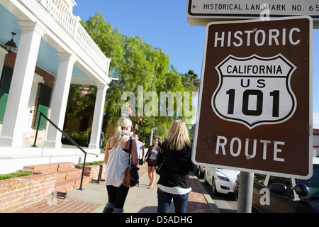 California Highway 101 segno nella città vecchia storica, San Diego, California, Stati Uniti d'America Foto Stock