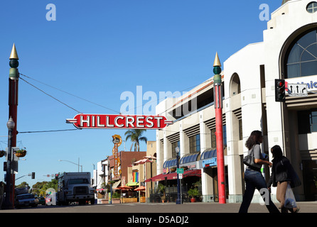 Il quartiere di uptown di Hillcrest, San Diego, California, Stati Uniti d'America Foto Stock