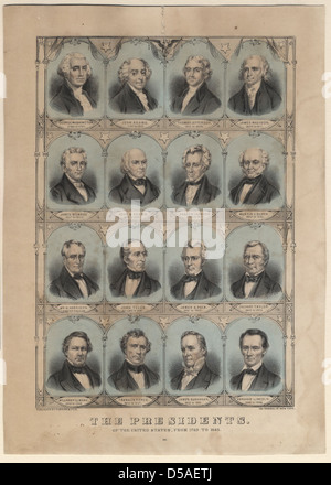 I presidenti degli Stati Uniti, dal 1789 al 1865 Foto Stock