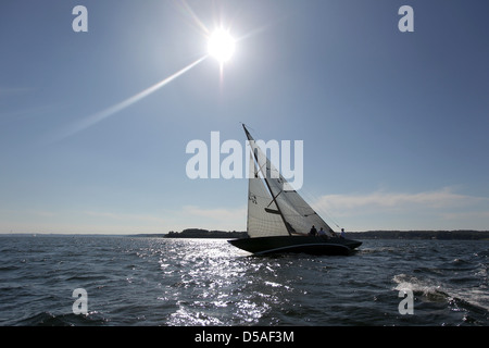 Glücksburg, Germania, Re Harald V di Norvegia durante la regata a vela del Baltico Rolex Settimana Foto Stock