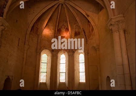 Interno chiesa monolitica, St Emilion Foto Stock