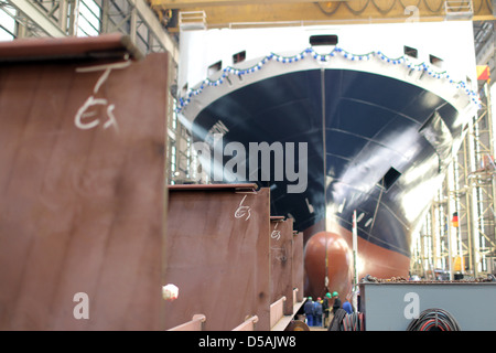 Flensburg, Germania, lanciato a Flensburg Schiffbaugesellschaft Foto Stock