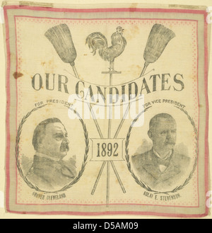 Cleveland-Stevenson 'i nostri candidati 1892' tessile ritratto Foto Stock