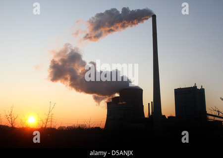 Werne, Germania, Gersteinwerk al tramonto Foto Stock